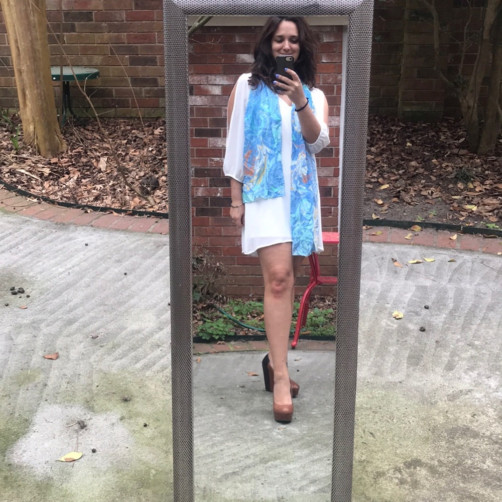 White shift dress from Lulus